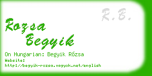 rozsa begyik business card