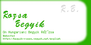 rozsa begyik business card